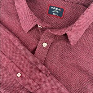 UNTUCKit Men's brushed slim fit wrinkle free long sleeve button up Shirt size L‎